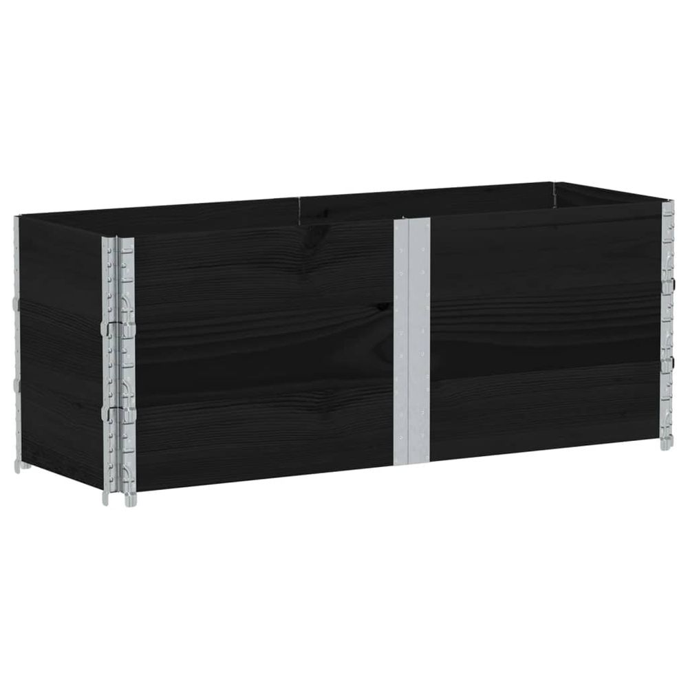 Jardinière d'extérieur noir 150x50 cm bois massif de pin