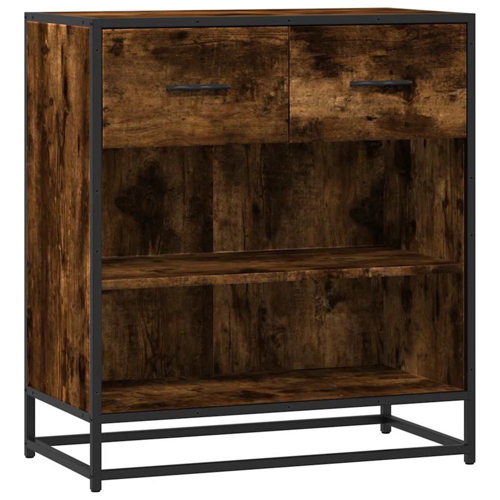 Buffet chêne fumé 68x35x76 cm bois d'ingénierie