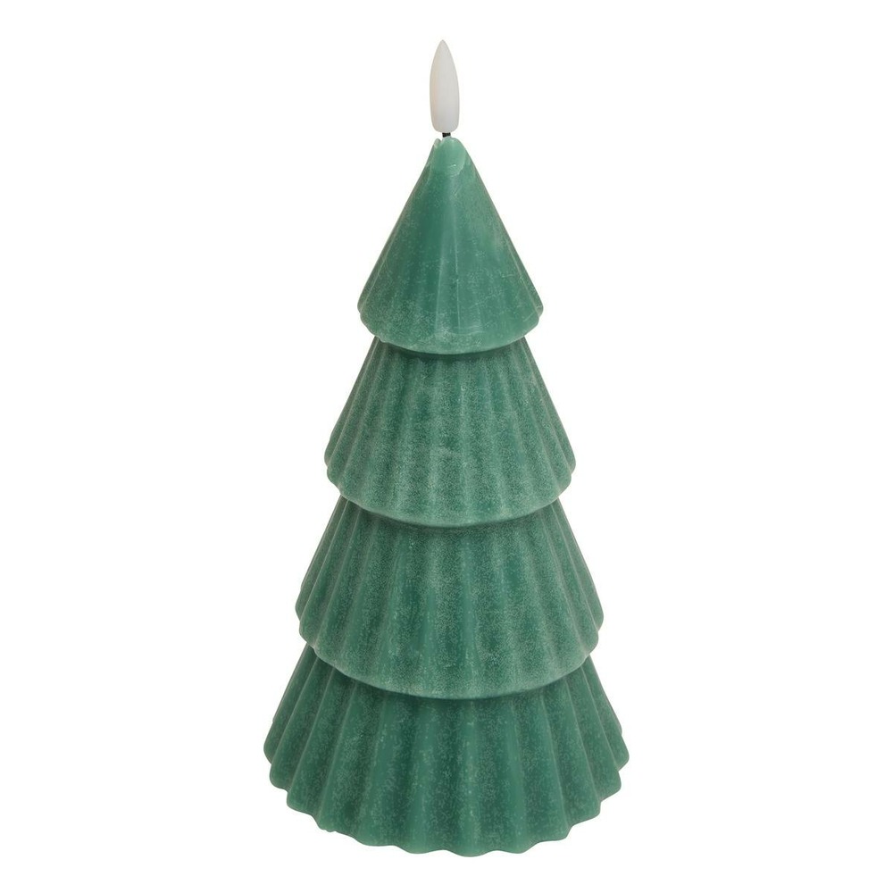 Bougie led forme sapin h. 20cm vert