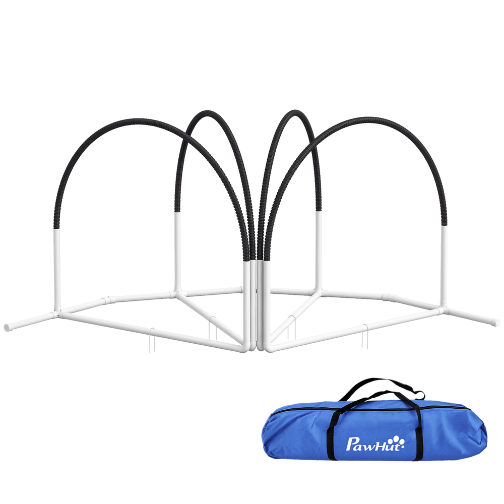 Kit 4 arceaux agility hooper chien obstacles entrainement piquets noir - comfortxl outdoor living