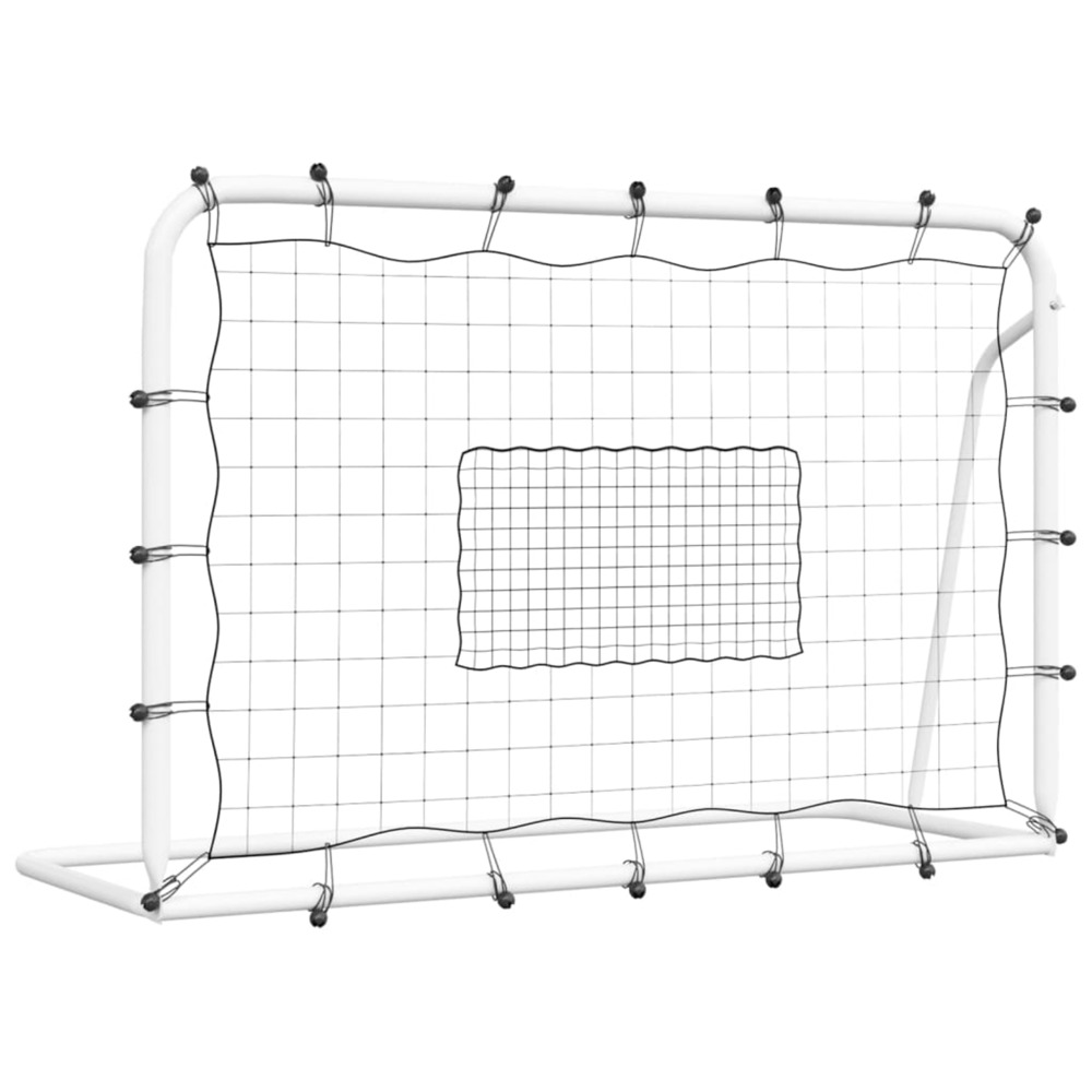 Filet de rebond de football blanc noir 184x61x123 cm acier pe