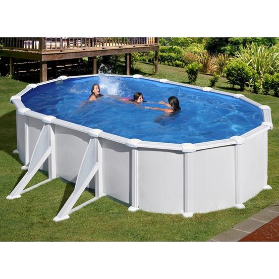 Piscine acier blanc atlantis ovale 5,27 x 3,27 x 1,32 m