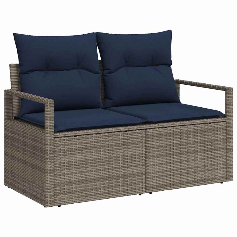 Canapé de jardin avec coussin 120 x 62 x 69 cm polyrotin