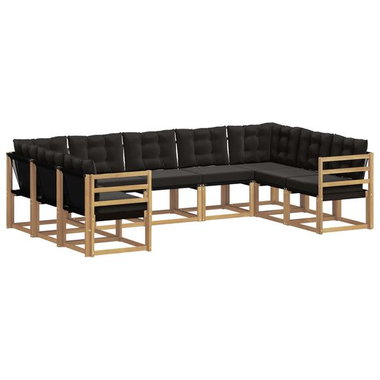 Ensemble de canapés d'extérieur 9 pc blanc et noir
