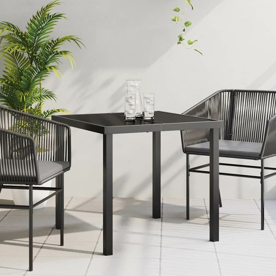 Table de jardin noir 80 x 80 x 73 cm métal