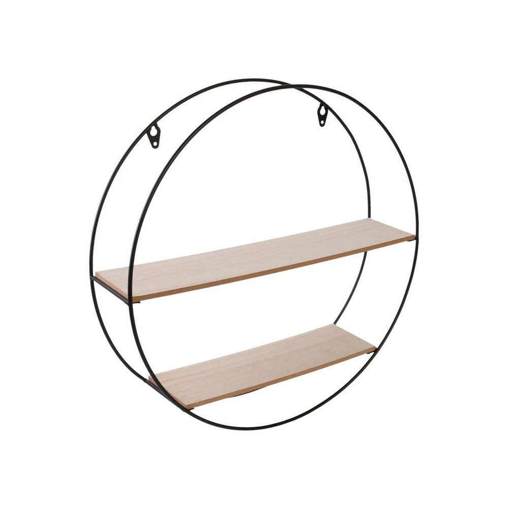 Etagère en bois et métal ronde 40 cm