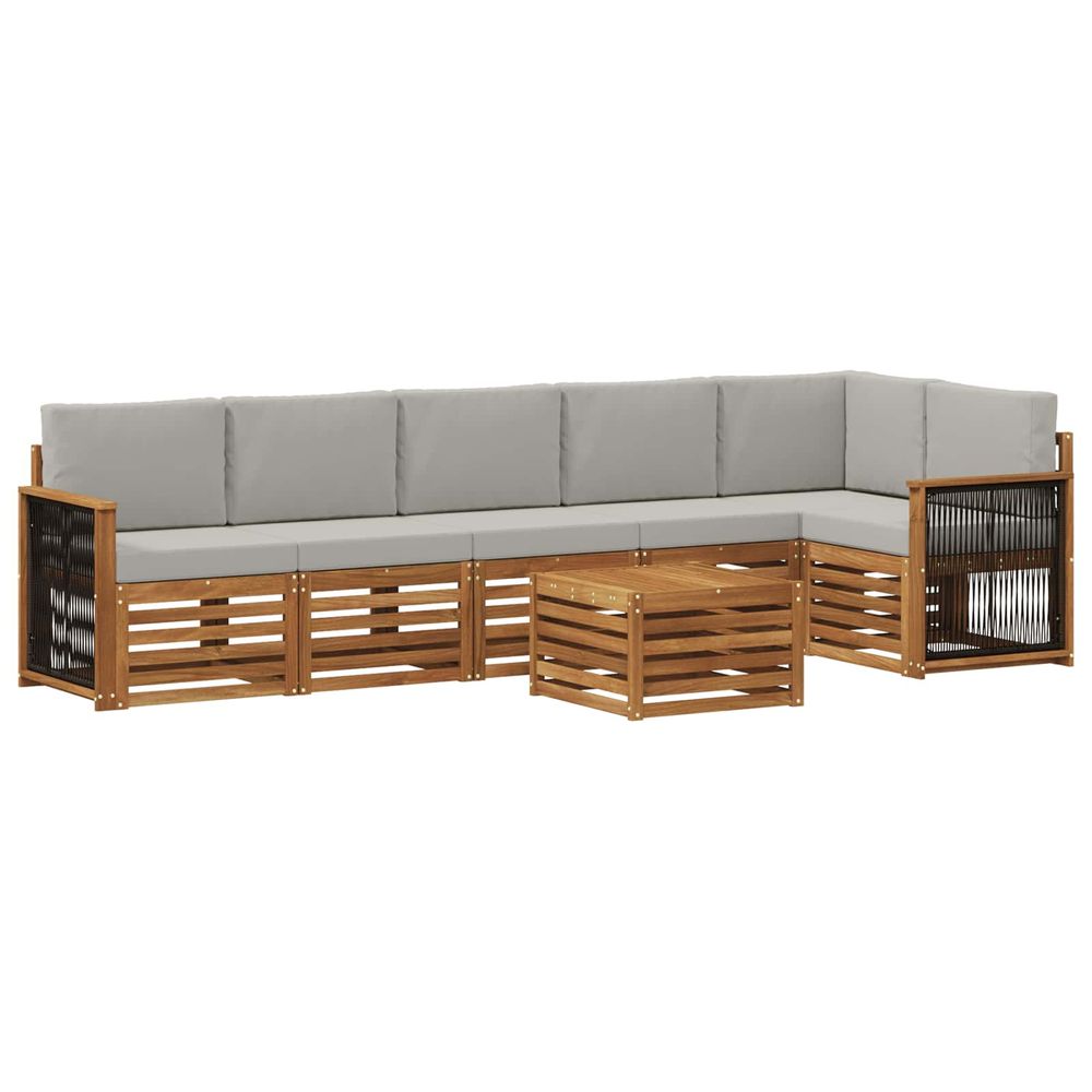 Ensemble de canapés d'extérieur 6 pc naturel et gris clair