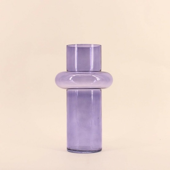 Vase anneau en verre violet 31cm