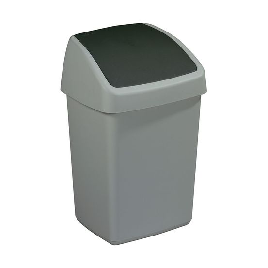 Poubelle grise avec couvercle basculant delta 10 litres