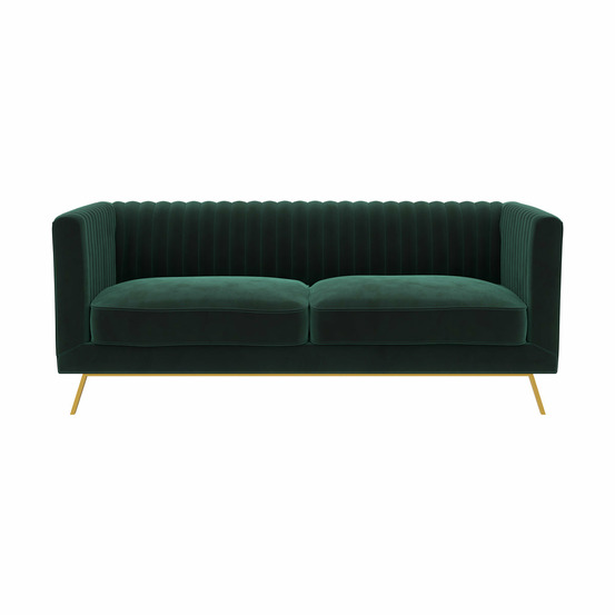 Gatsby-canapé 2 places en velours vert foncé
