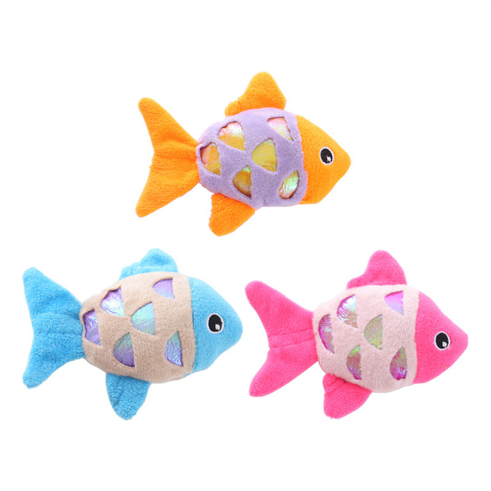 Dtopbuyage jouet en peluche poisson - 3 pièces - chat