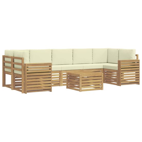 Ensemble de canapés d'extérieur 8 pc blanc et crème polyester