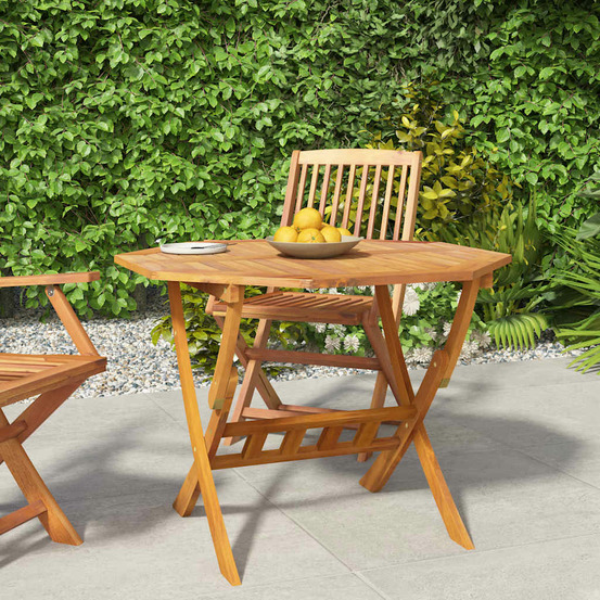 Table pliable de jardin 90x75 cm bois d'acacia solide