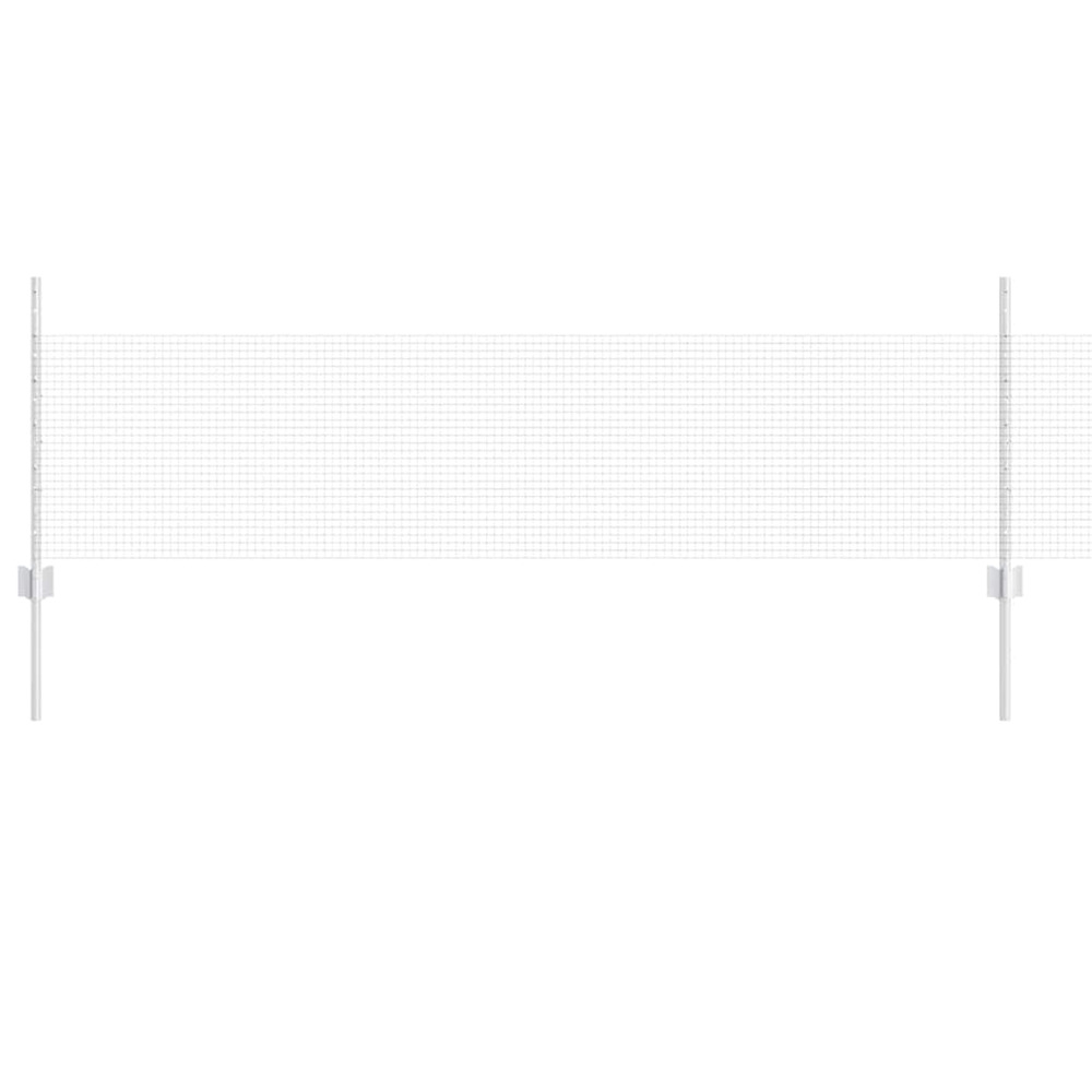 Clôture avec poteau argenté 0,5 x 50 m acier