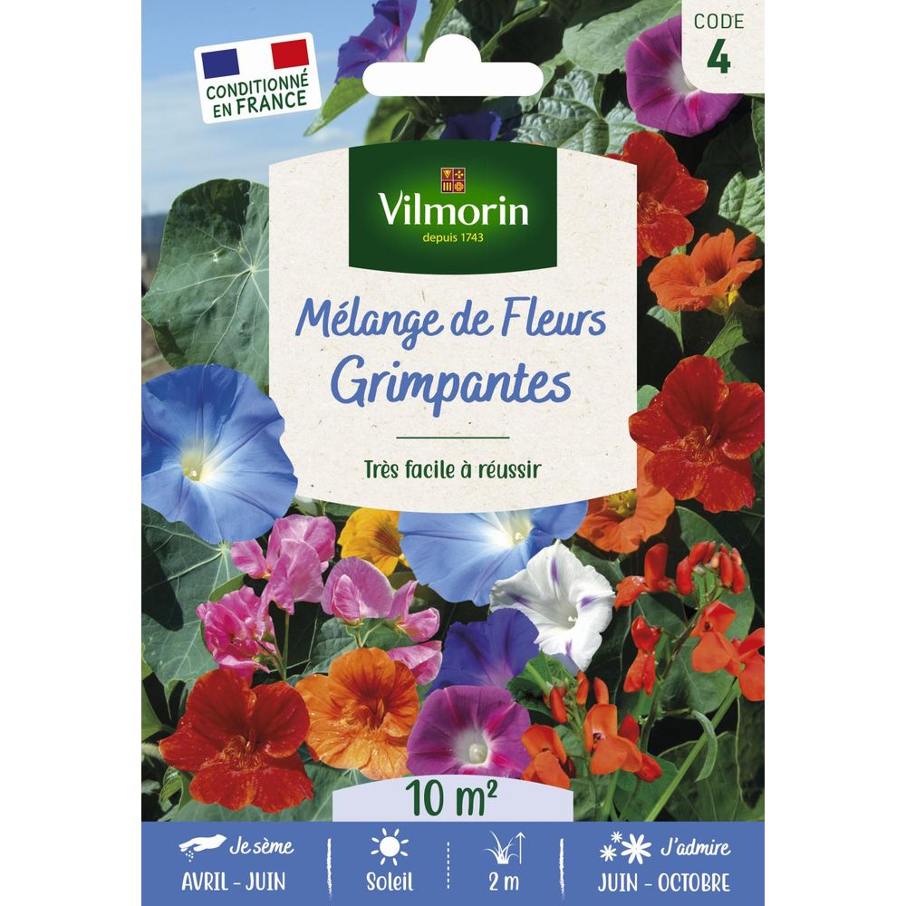Fleurs grimpantes - 10 m² - mélange de fleurs