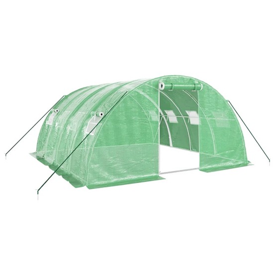 Serre avec cadre en acier vert 16 m² 4x4x2 m