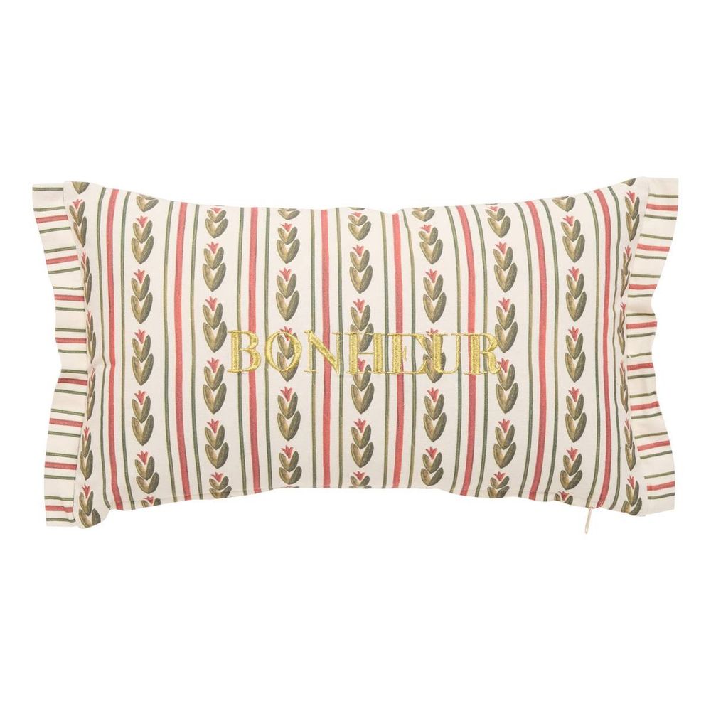 Coussin fleuri brodé 