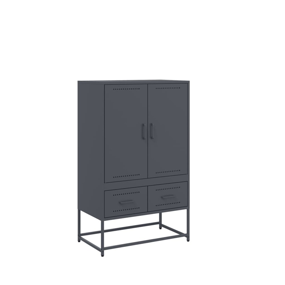 Buffet bahut commode armoire meuble de rangement organisateur cuisine salle de séjour salon haut 68 x 39 x 111,5 cm acier ant