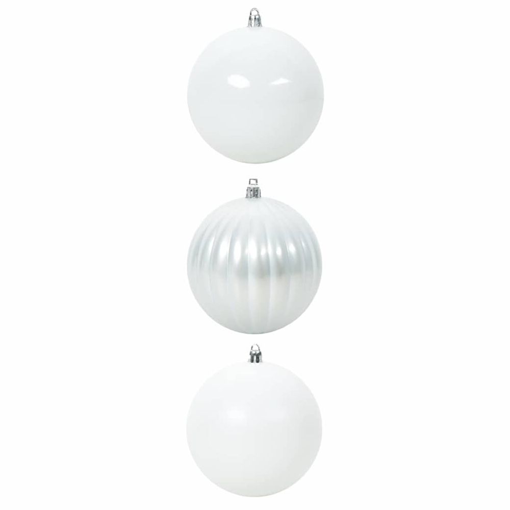 Ensemble de boules de noël xxl 3 pc blanc ø 25 cm plastique