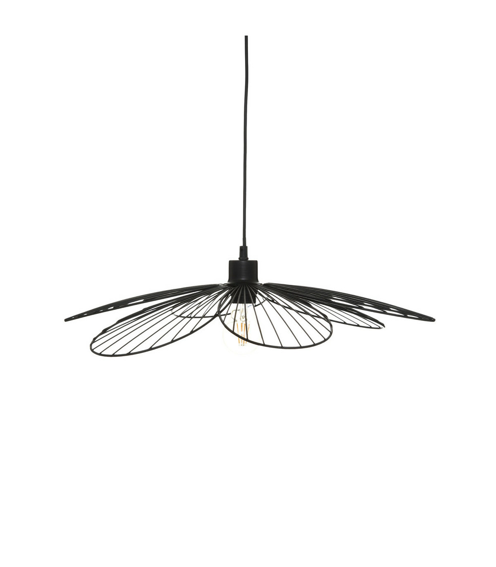 Luminaire suspension en métal noir d 57 cm