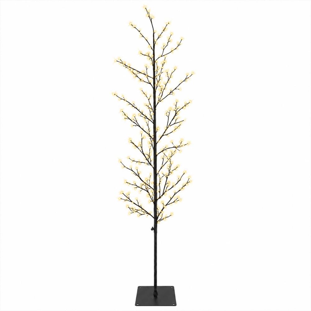 Petit sapin de noël bouleau noir 20 x 20 x 180 cm acier 459 led
