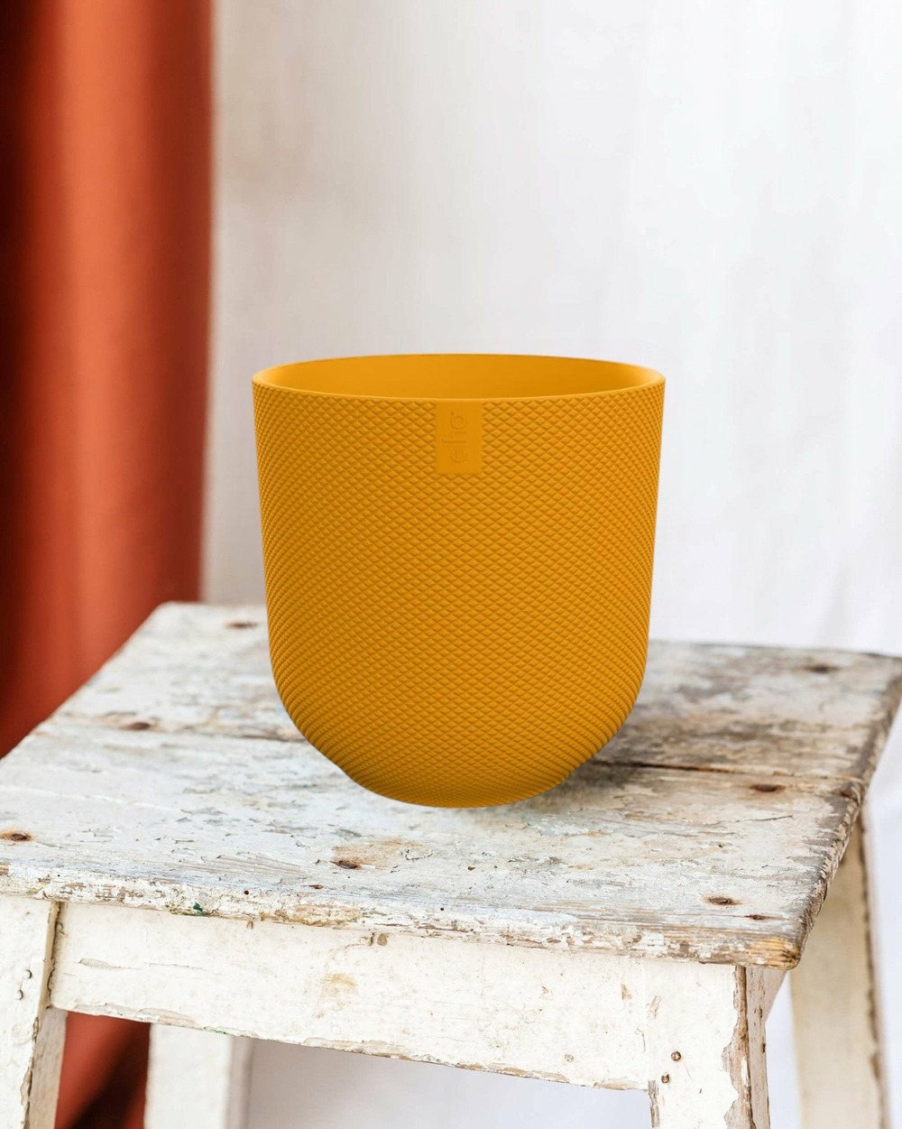 Pot elho jazz rond jaune ambré 14 cm