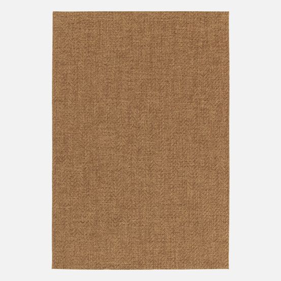 Tapis intérieur/extérieur effet jute coloris caramel, stabilisé aux uv