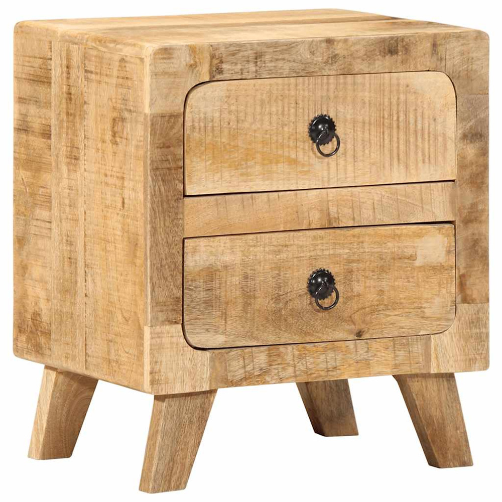 Table de chevet 40x32x46 cm bois de manguier massif brut