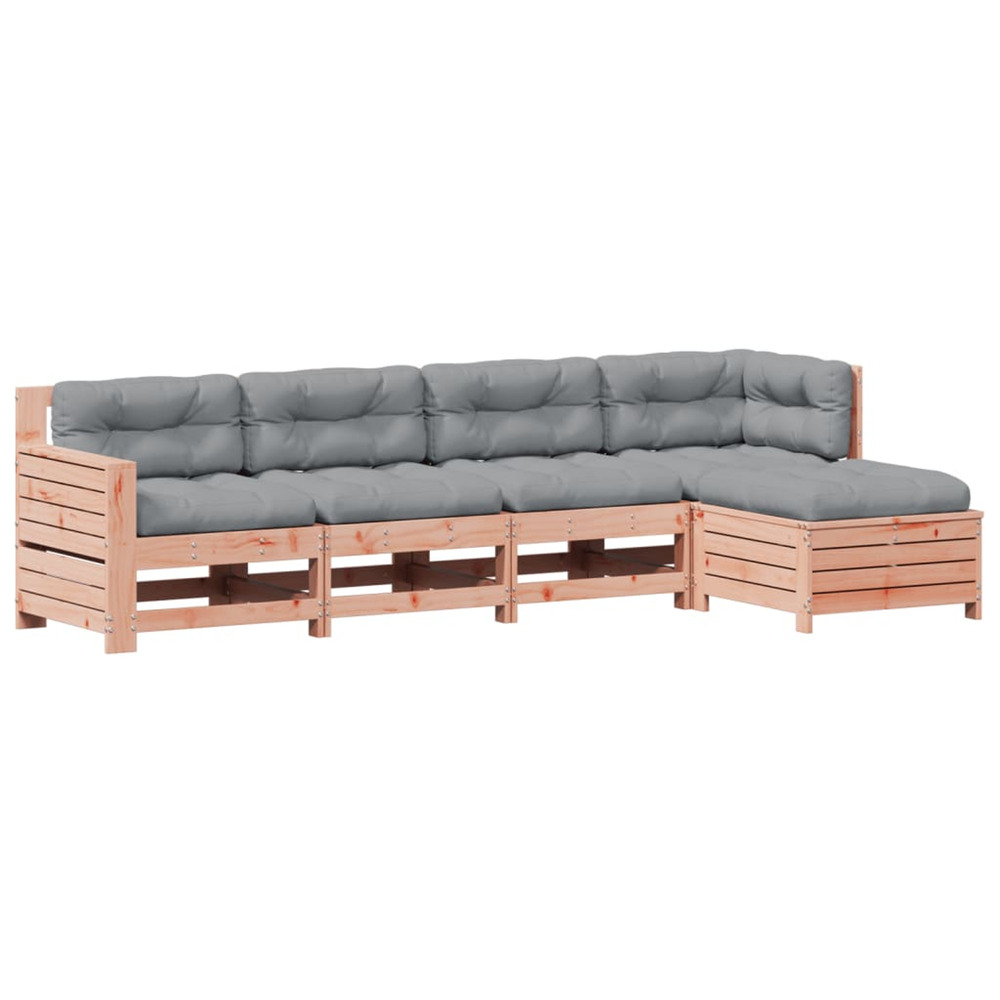 Salon de jardin 5 pcs avec coussins bois massif douglas