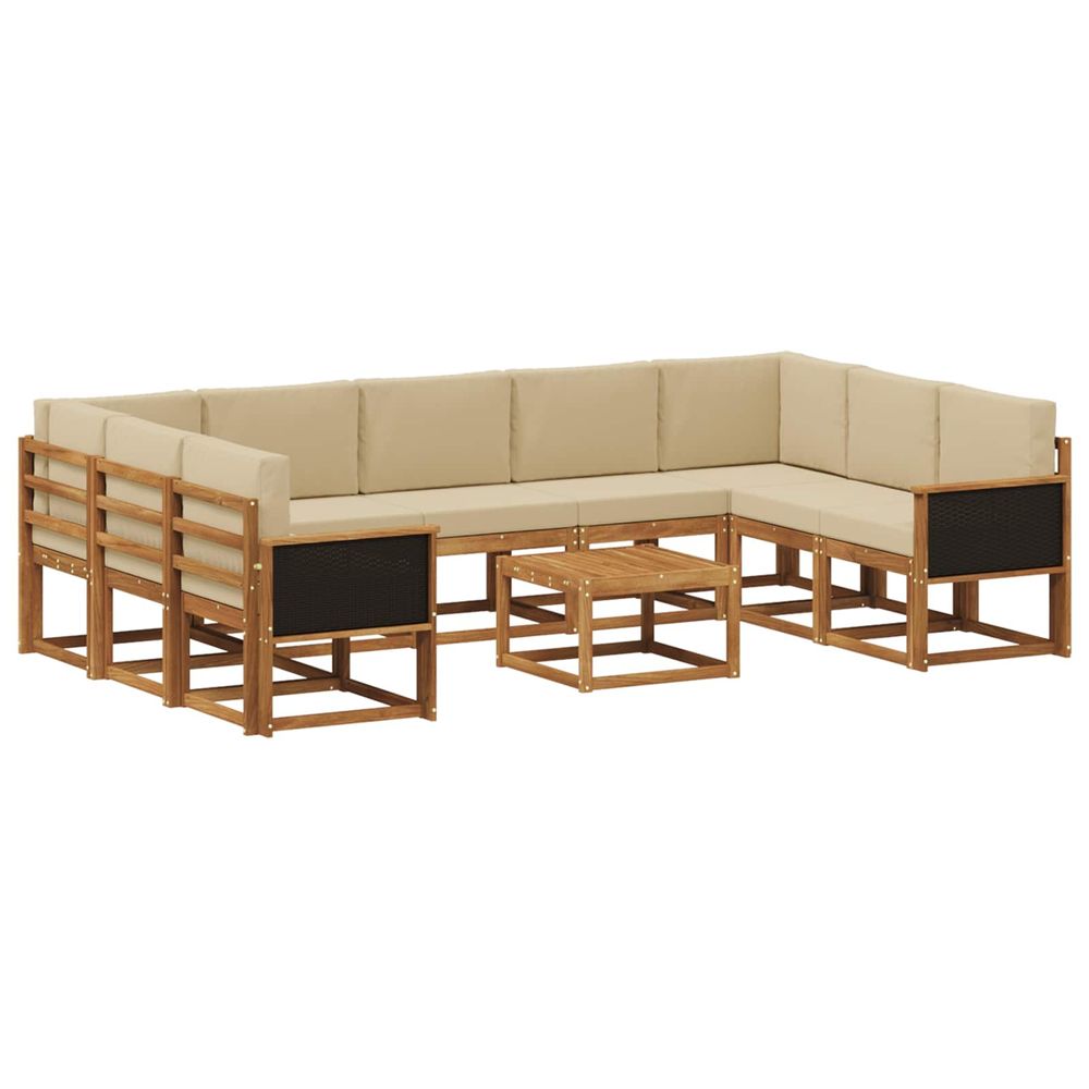 Ensemble de canapés d'extérieur 10 pc naturel et beige