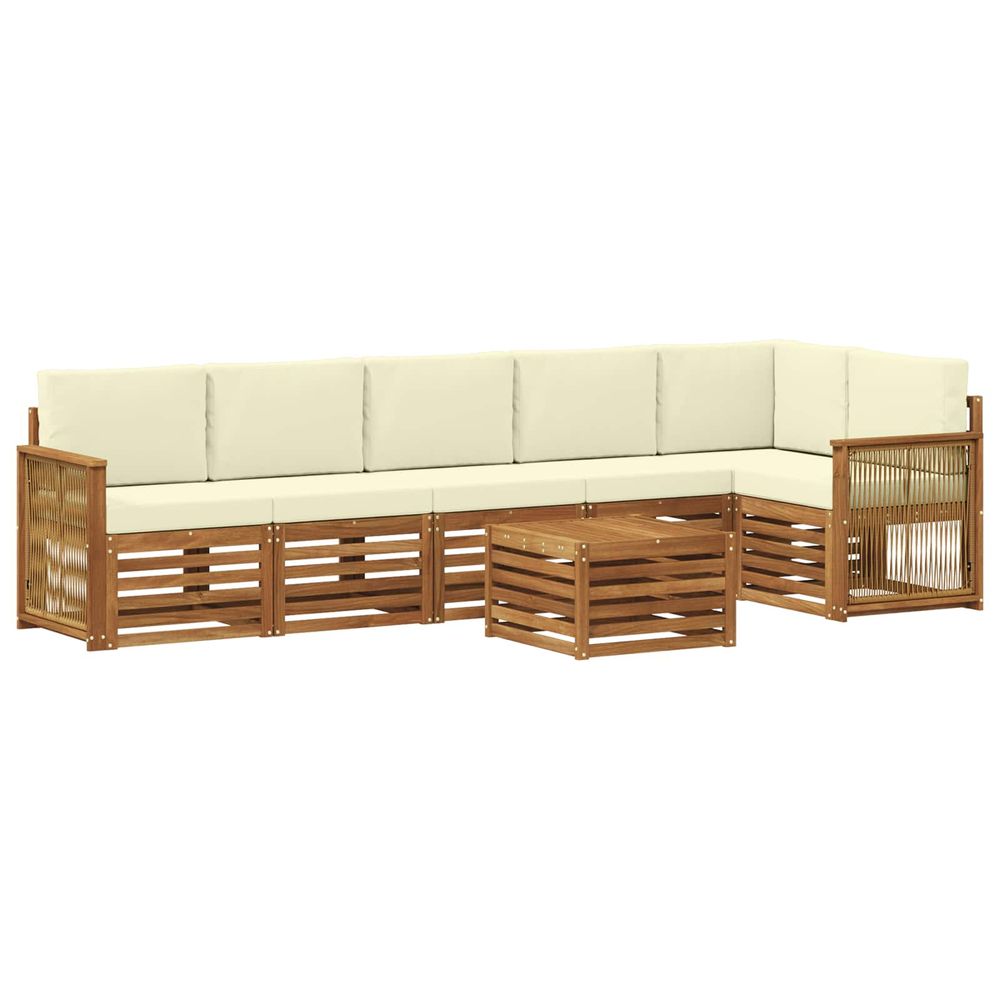 Ensemble de canapés d'extérieur 6 pc naturel et crème