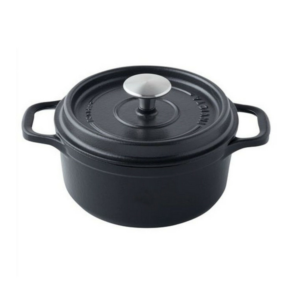 Cocotte ronde en fonte émaillée 18cm noir - 402181