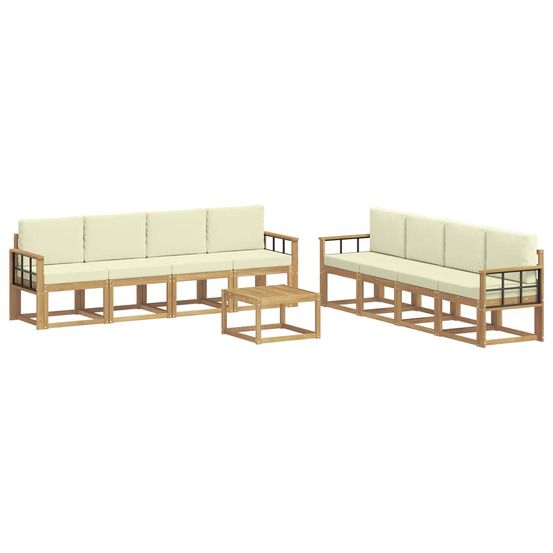 Ensemble de canapés d'extérieur 9 pc blanc et crème