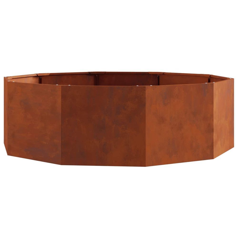 Jardinière d'extérieur rouillé 120 x 120 x 35 cm acier patiné