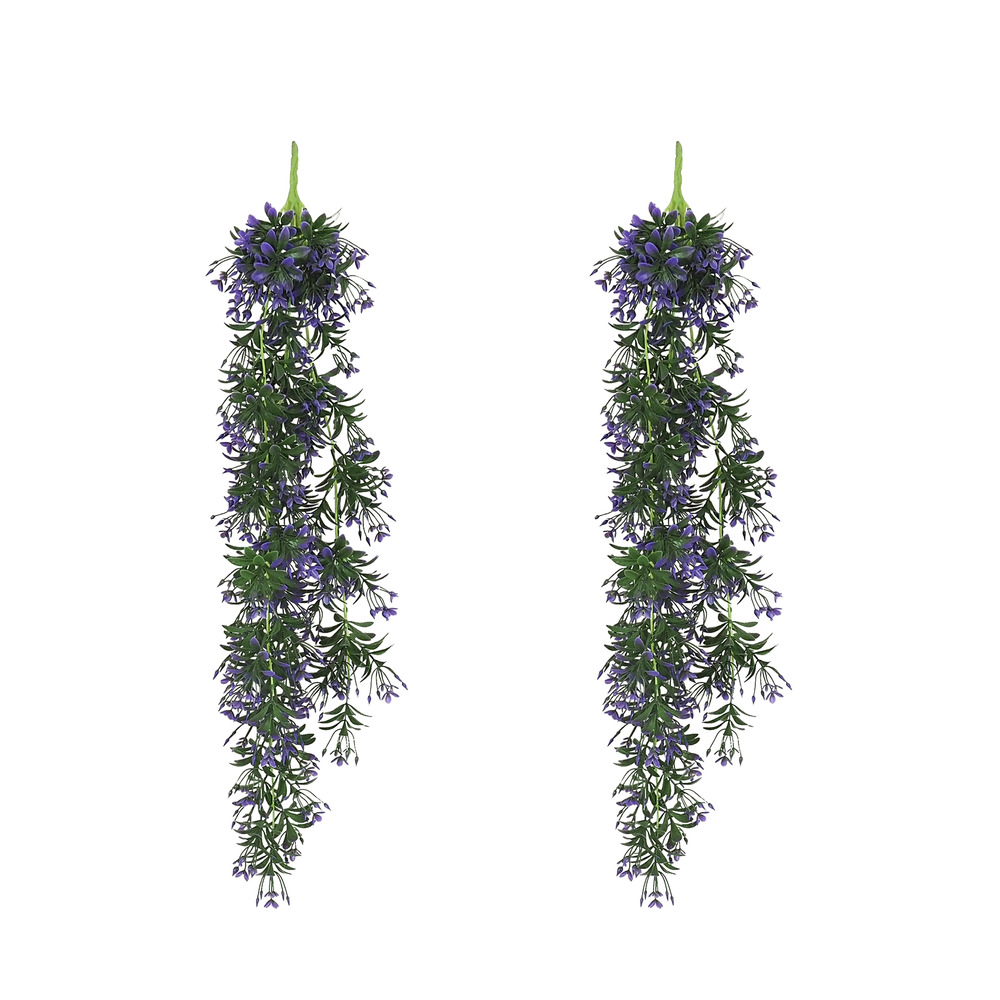 Chute plante artificielle violet 90cm lot de 2