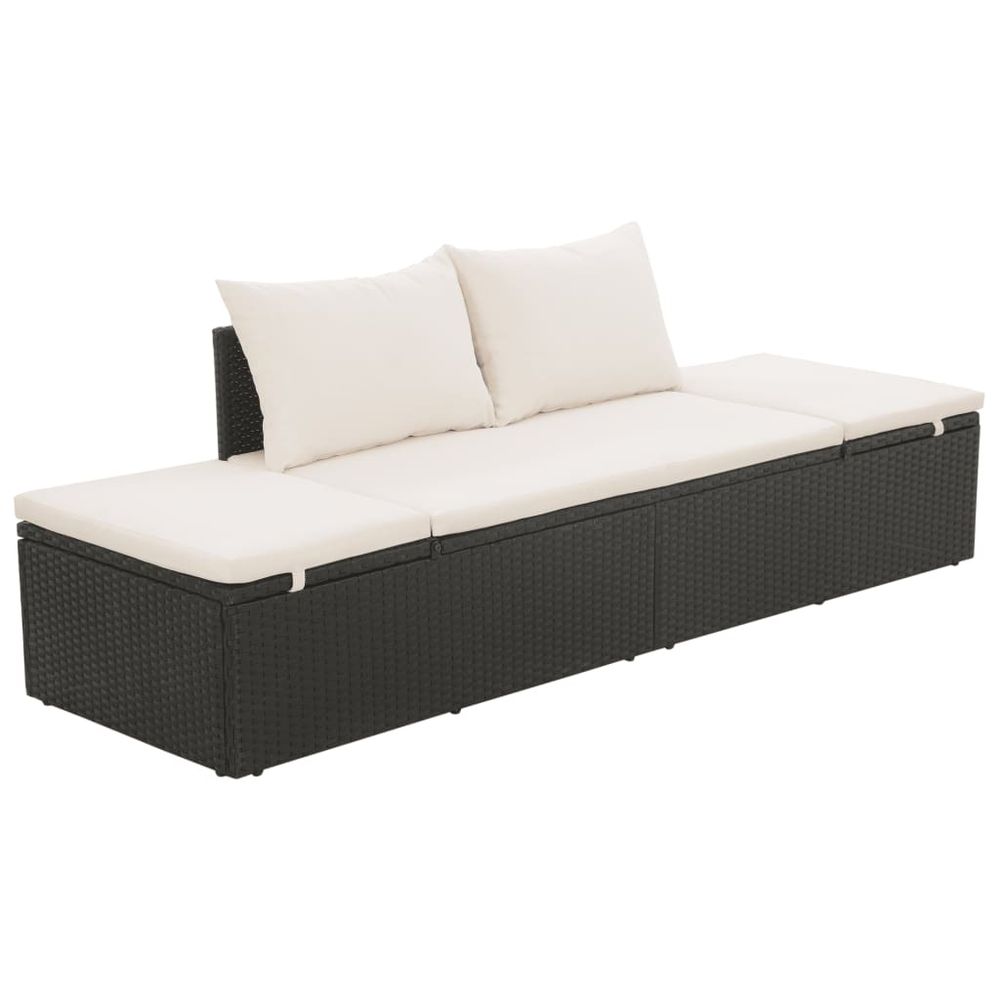 LIT DE JARDIN NOIR 195X60 CM R-(867717)