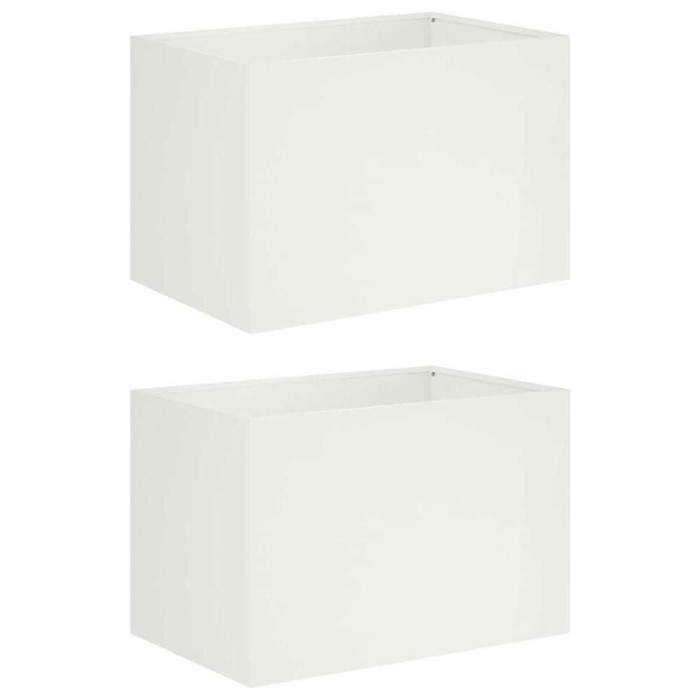 Cache-pot de jardin 2 pc blanc 50 x 40 x 40 cm