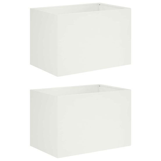 Cache-pot de jardin 2 pc blanc 50 x 40 x 40 cm