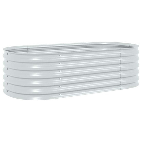 Lit surélevé de jardin 160x80x44 cm acier galvanisé argenté
