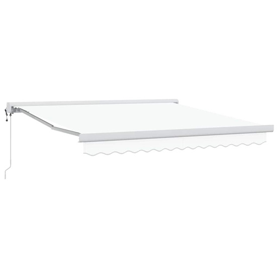 Auvent rétractable blanc 350 x 250 cm tissu, métal