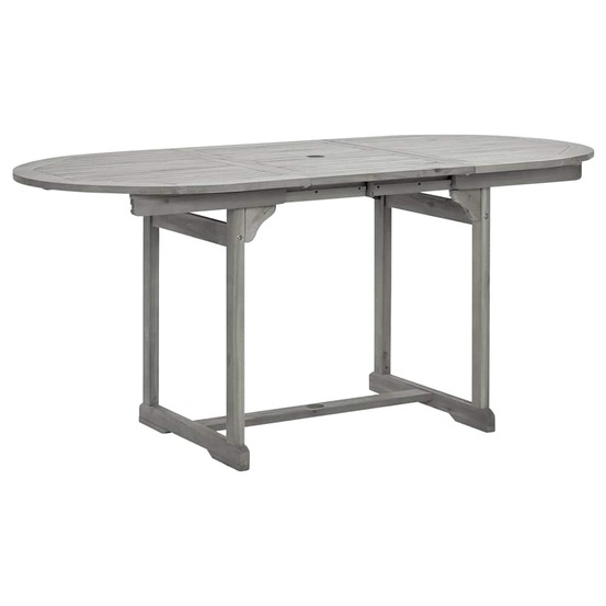 Table à dîner de jardin (120-170)x80x75 cm bois d'acacia massif