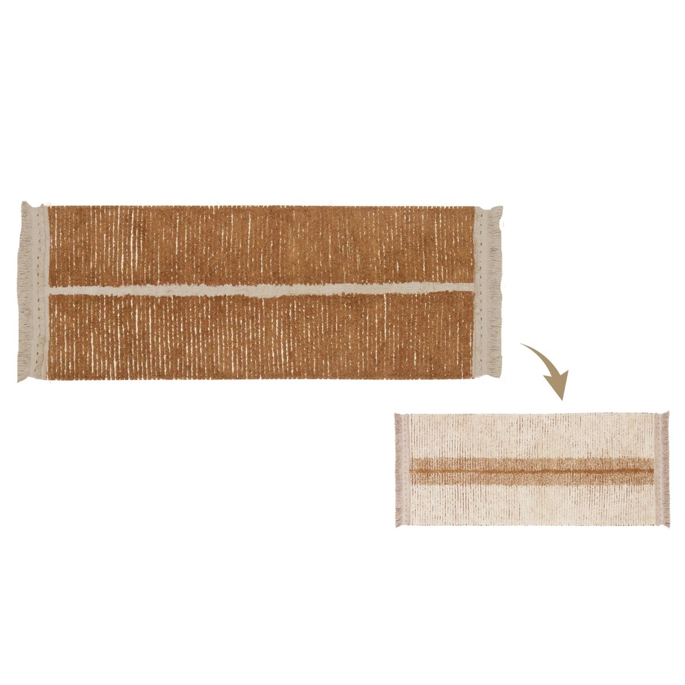 Lorena canals - tapis de couloir lavable et réversible caramel duo