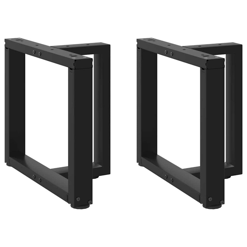 Pieds de table basse en t, 2 pièces, noir, 50 x 25 x (42-43) cm, acier