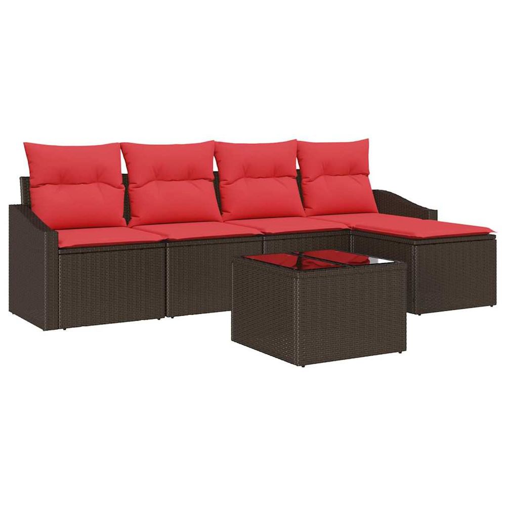 Ensemble de canapés 6 pc marron polyrotin