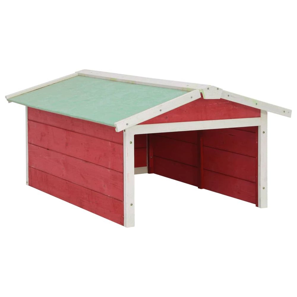 Garage de tondeuse à gazon 72x87x50 cm rouge et blanc sapin