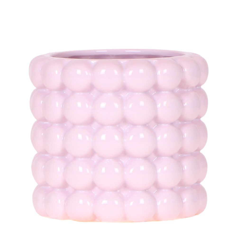 Cache-pot céramique - rondeurs colorées et gaies - pot de 9cm - rose