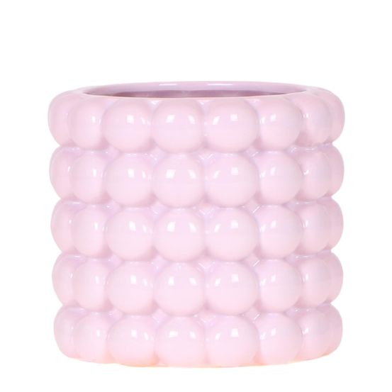 Cache-pot céramique - rondeurs colorées et gaies - pot de 9cm - rose