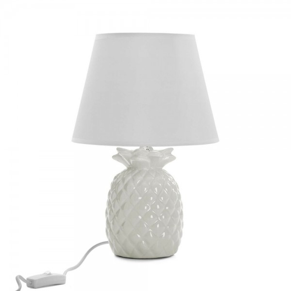 Lampe de bureau  ananas blanc céramique (17 x 34 x 17 cm)