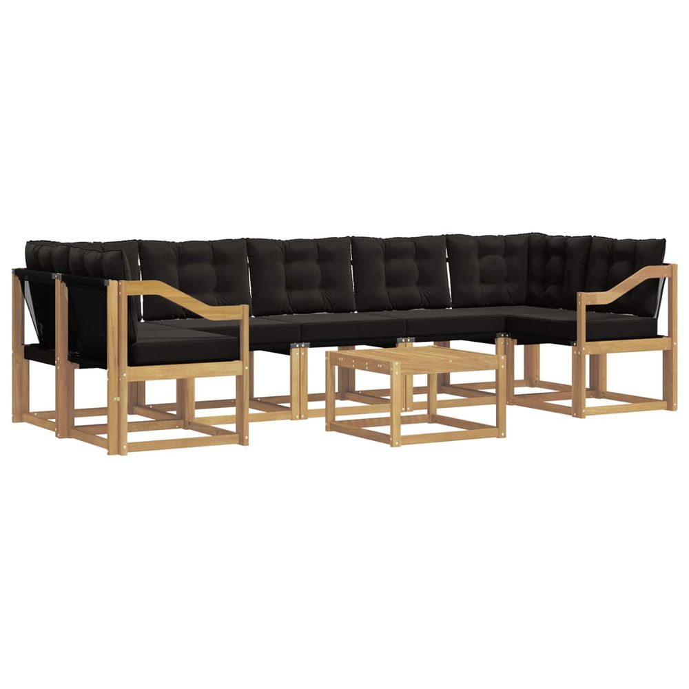 Ensemble de canapés d'extérieur 8 pc blanc et noir
