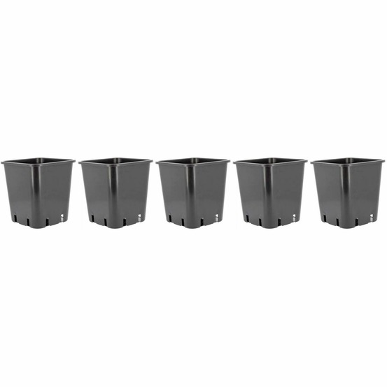 Pot de plantation carré noir 11 litres 25 x 25 x 26.5 cm lot de 5